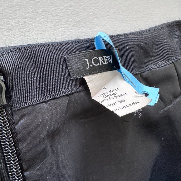 Black Wool J Crew Pencil Skirt w/ Vent Freshly Drycleaned - Picture 2 of 5